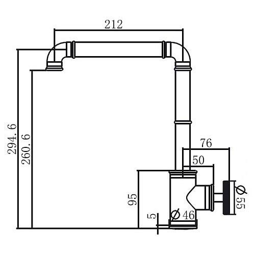 90326(銀色) 工業風冷熱水龍頭-2