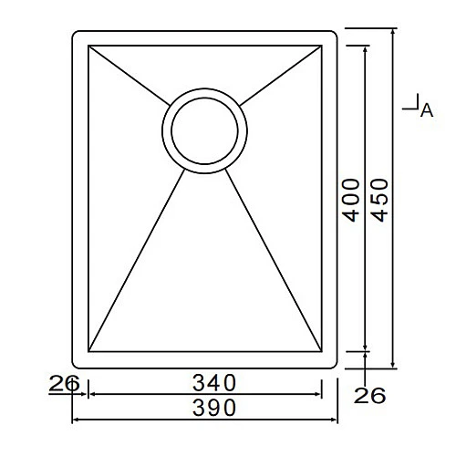 KSSX-3900R圓角方形單水槽-1