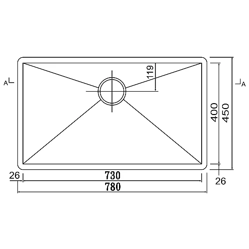 KSSX-8100R圓角方形大單槽-2