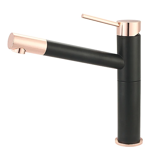 11618-07BG(黑/玫瑰金)廚房單槍冷熱水龍頭-1