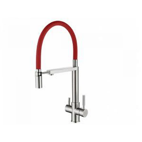 C-1915香棗紅不銹鋼高拋造型三用龍頭-1