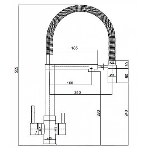 C-1915香棗紅不銹鋼高拋造型三用龍頭-2