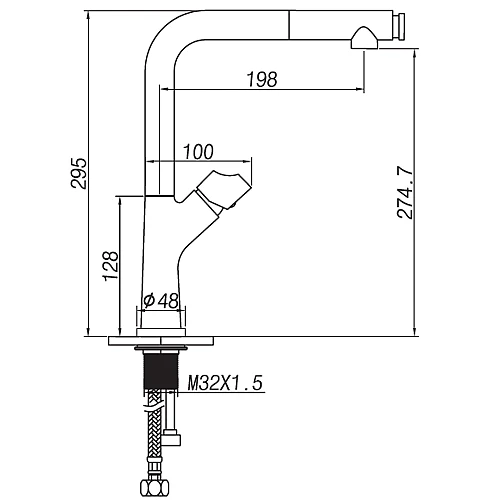 ART-60393CB (金屬黑) 廚房伸縮龍頭-3