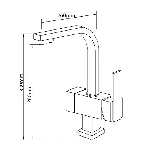 6105-35P-LF 無鉛認證方形附RO出廚房水龍頭-1