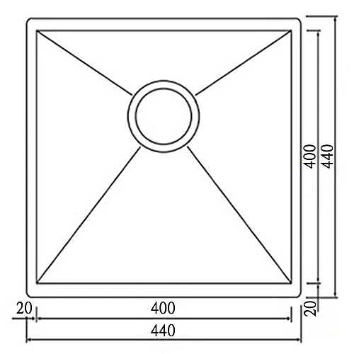 K-4444 方型不銹鋼吧台水槽-0