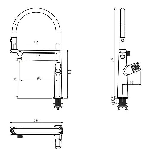 83575高拋式廚房附RO出水龍頭-2