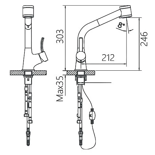 AB50-3707C美國無鉛廚房伸縮龍頭-2