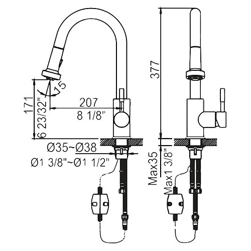 AB50-3316C美國無鉛廚房伸縮龍頭-2